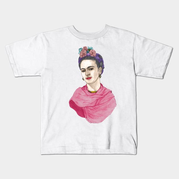 Frida Kahlo Kids T-Shirt by Barruf